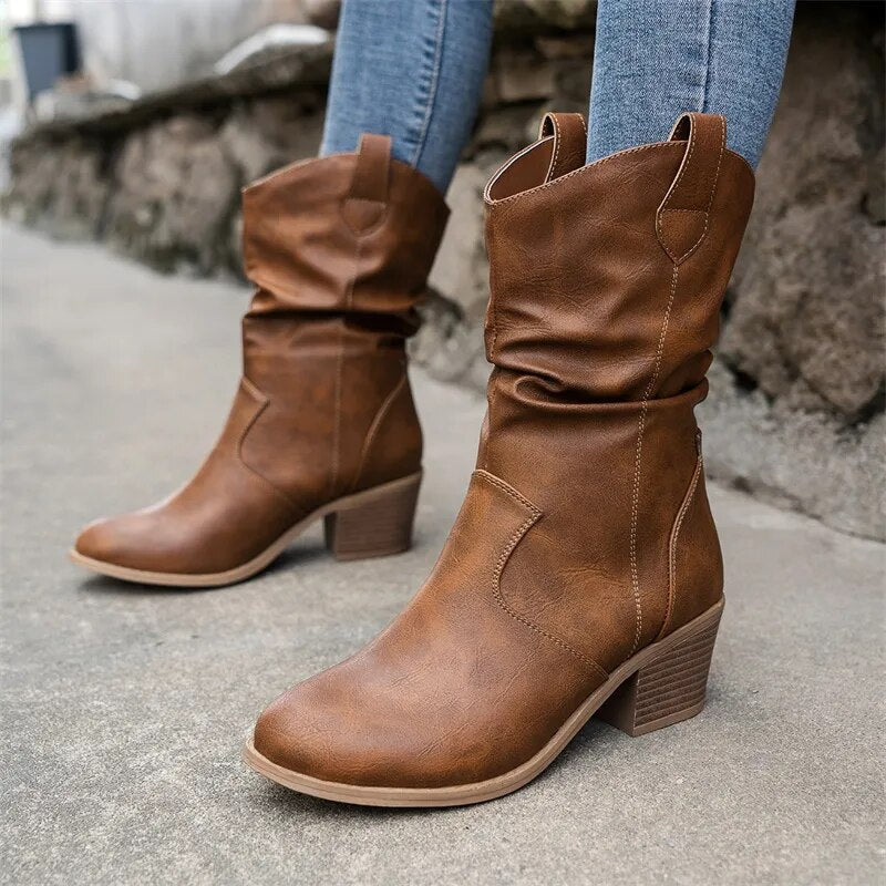 Ava | Stylish Elegant Black Leather Ankle Boots for Women 6