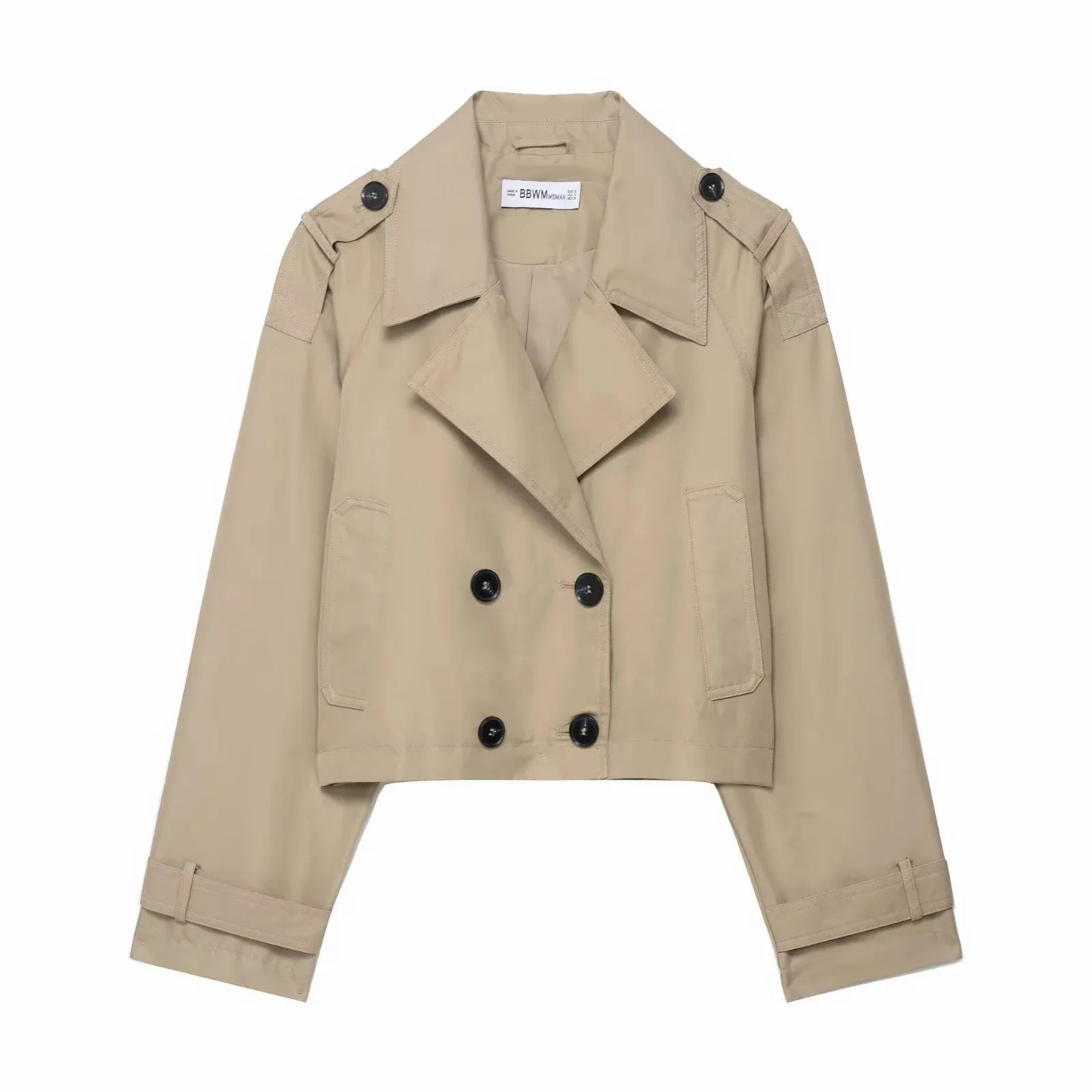 Ava | Chic Double Breasted Short Trench Coat 1