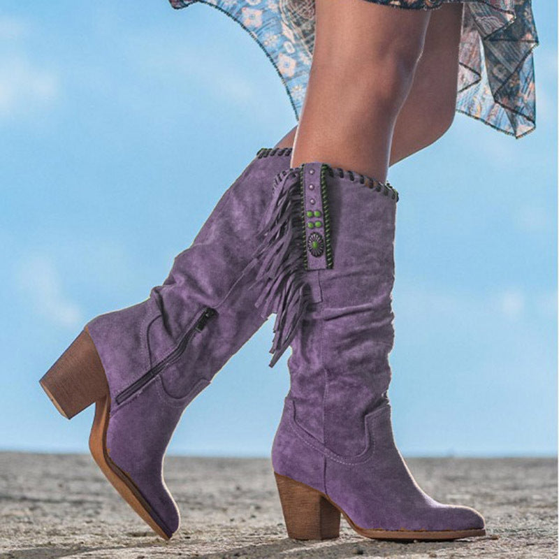 Ava | Chic Knee High Faux Suede Boots 2