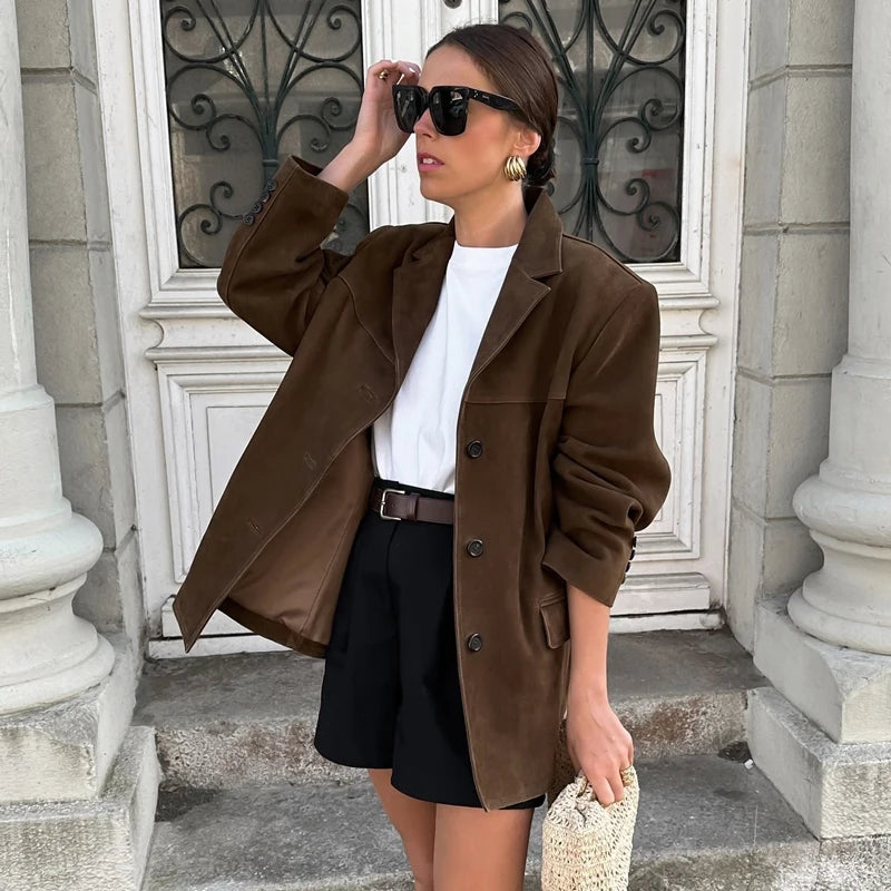 Ava | Stylish Vintage Brown Leather Jacket for Women 2