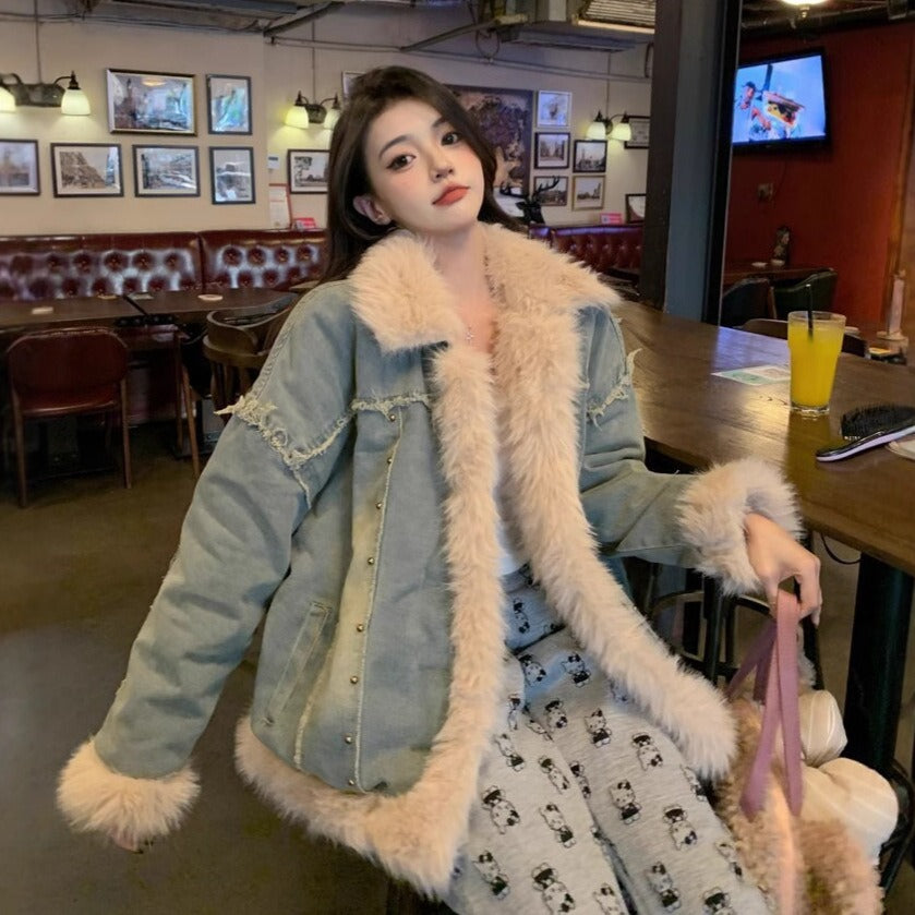 Delilah | Women's Trendy Denim Down Winter Coat