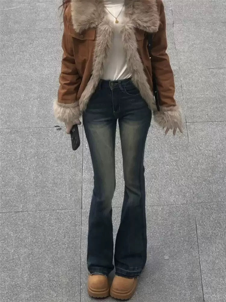 Gracelyn | Women’s Luxe Faux Fur Collar Corduroy Jacket