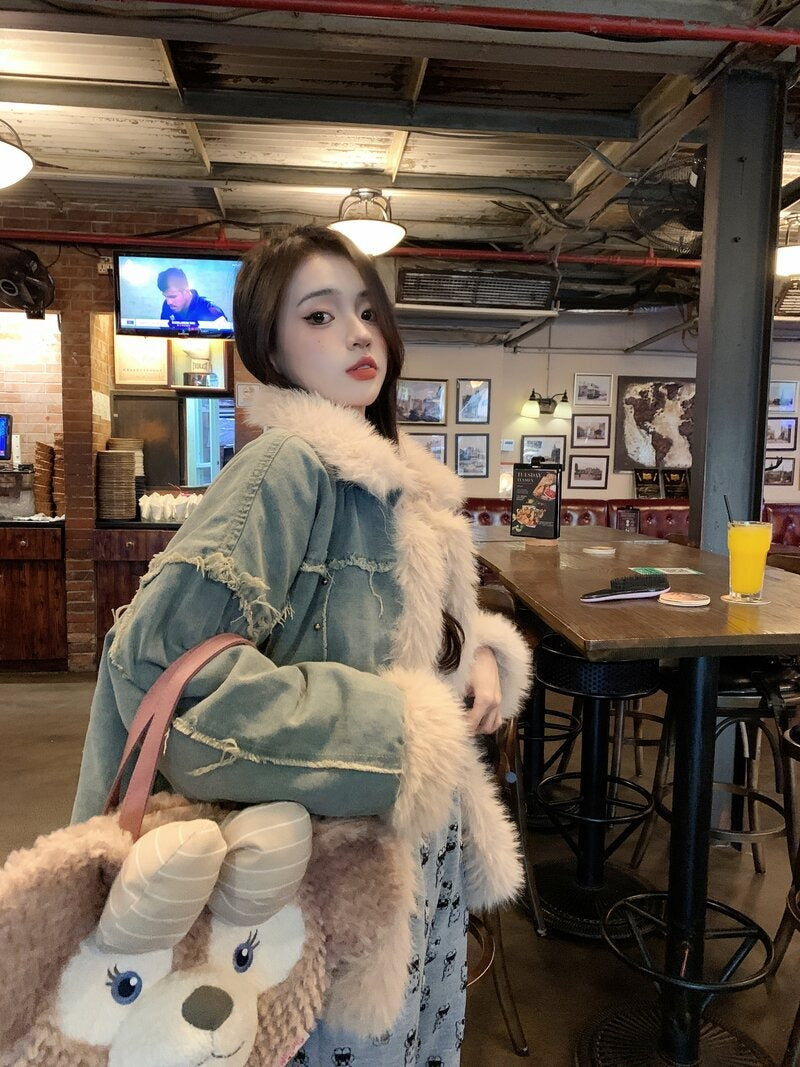 Delilah | Women's Trendy Denim Down Winter Coat