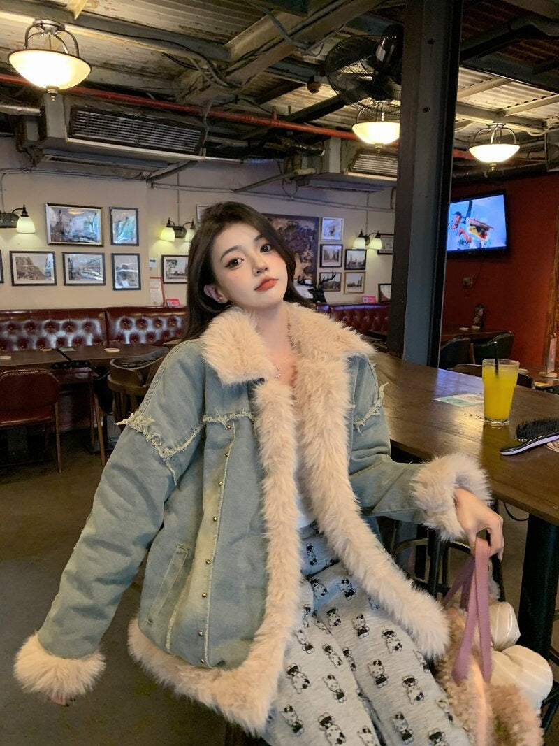 Delilah | Women's Trendy Denim Down Winter Coat