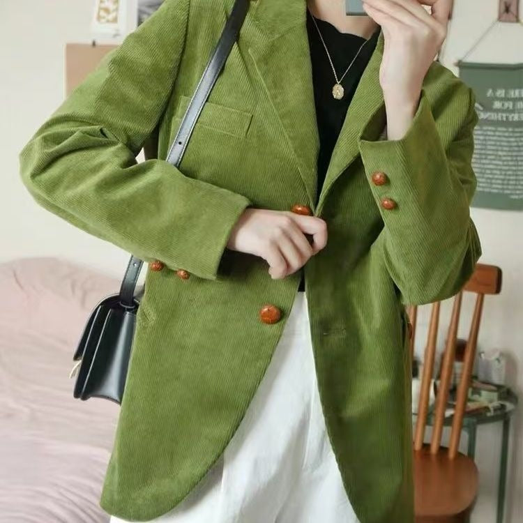 Mikaela | Women's Cotton Lapel Metal Button Office Blazer